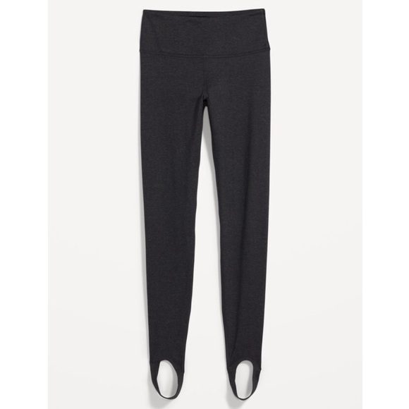 NWT Old Navy High Waisted CozeCore Heathered Stirrup Leggings Dark Grey - Picture 3 of 12